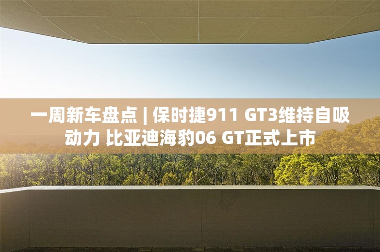 一周新车盘点 | 保时捷911 GT3维持自吸动力 比亚迪海豹06 GT正式上市