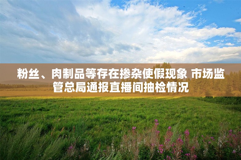 粉丝、肉制品等存在掺杂使假现象 市场监管总局通报直播间抽检情况