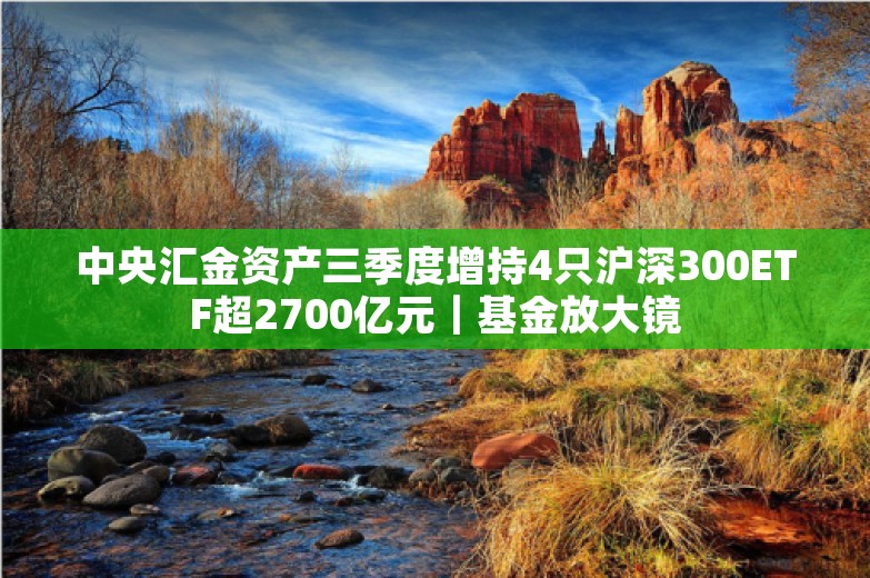 中央汇金资产三季度增持4只沪深300ETF超2700亿元｜基金放大镜