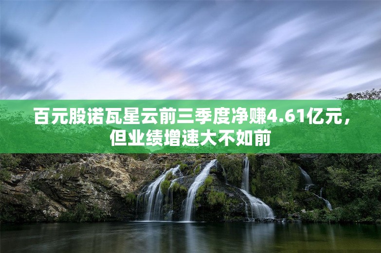 百元股诺瓦星云前三季度净赚4.61亿元，但业绩增速大不如前