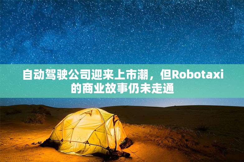 自动驾驶公司迎来上市潮，但Robotaxi的商业故事仍未走通