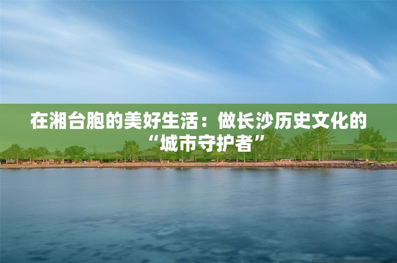 在湘台胞的美好生活：做长沙历史文化的“城市守护者”