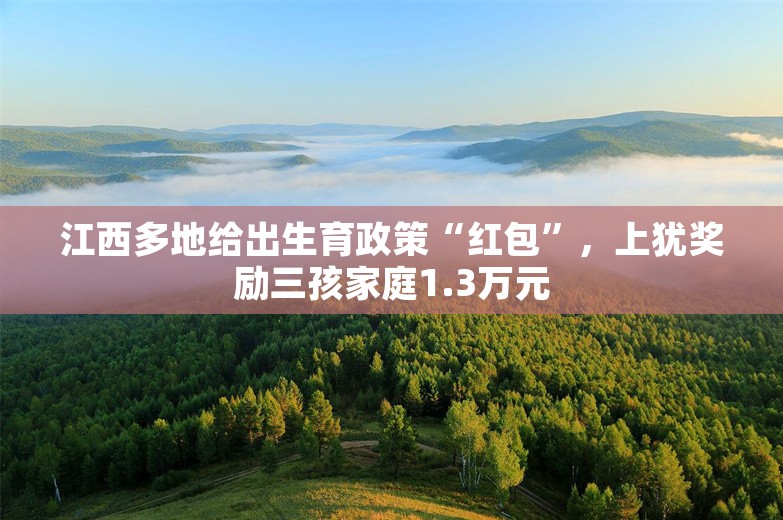 江西多地给出生育政策“红包”，上犹奖励三孩家庭1.3万元