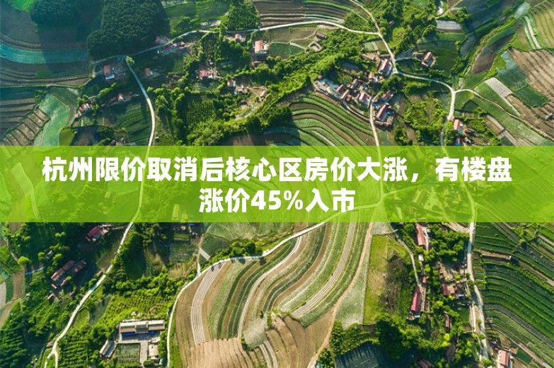 杭州限价取消后核心区房价大涨，有楼盘涨价45%入市