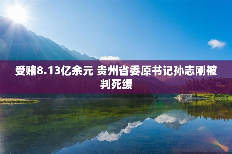 受贿8.13亿余元 贵州省委原书记孙志刚被判死缓