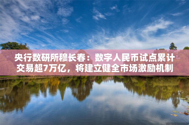 央行数研所穆长春：数字人民币试点累计交易超7万亿，将建立健全市场激励机制