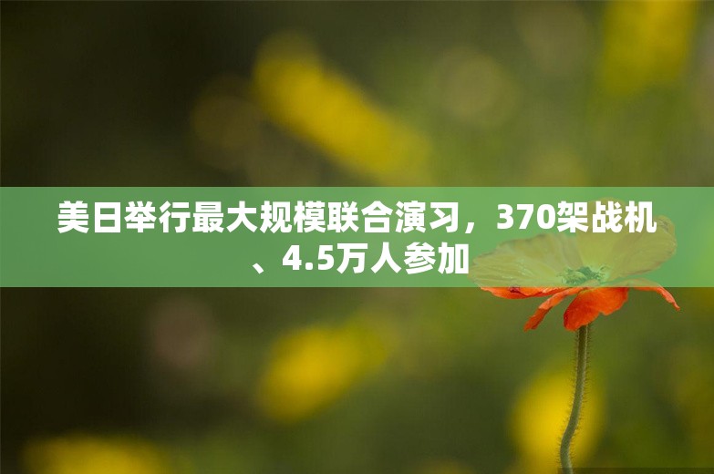 美日举行最大规模联合演习，370架战机、4.5万人参加