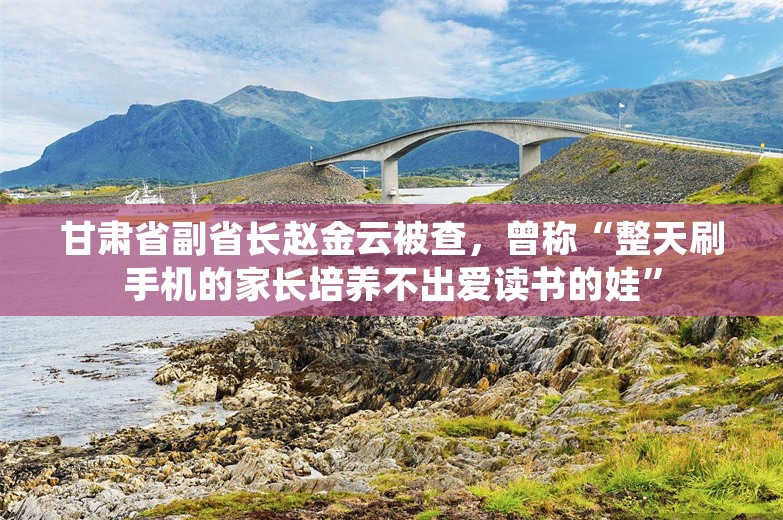 甘肃省副省长赵金云被查，曾称“整天刷手机的家长培养不出爱读书的娃”