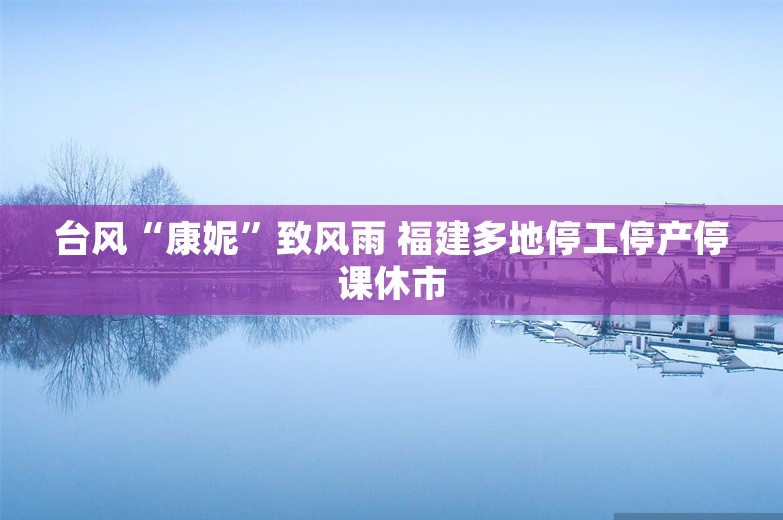 台风“康妮”致风雨 福建多地停工停产停课休市