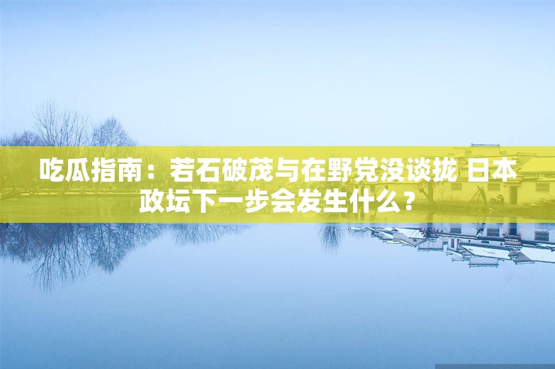 吃瓜指南：若石破茂与在野党没谈拢 日本政坛下一步会发生什么？