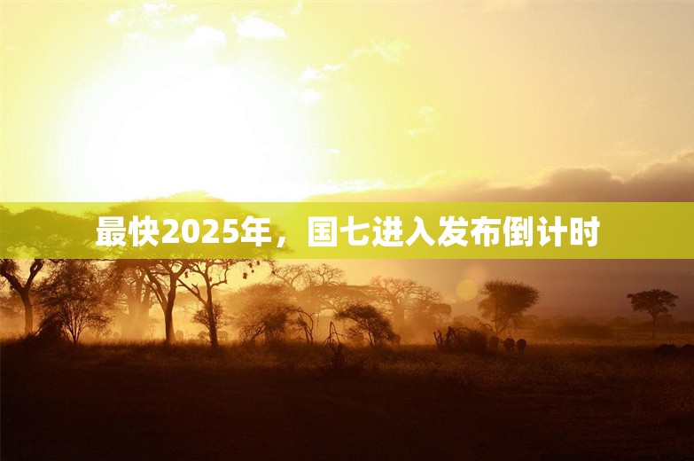 最快2025年，国七进入发布倒计时