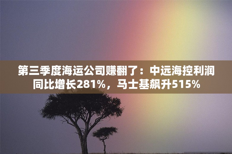 第三季度海运公司赚翻了：中远海控利润同比增长281%，马士基飙升515%