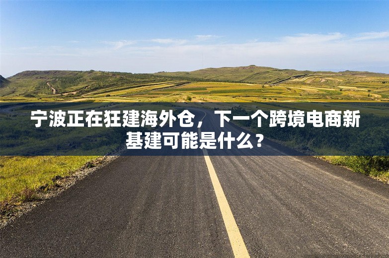 宁波正在狂建海外仓，下一个跨境电商新基建可能是什么？