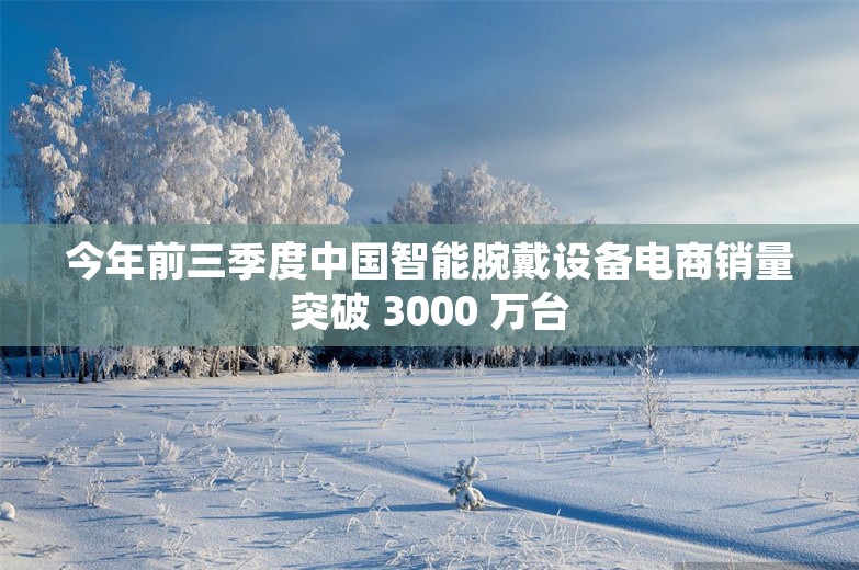 今年前三季度中国智能腕戴设备电商销量突破 3000 万台