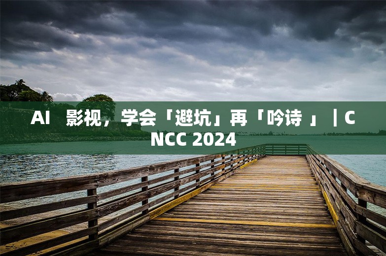 AI   影视，学会「避坑」再「吟诗 」｜CNCC 2024