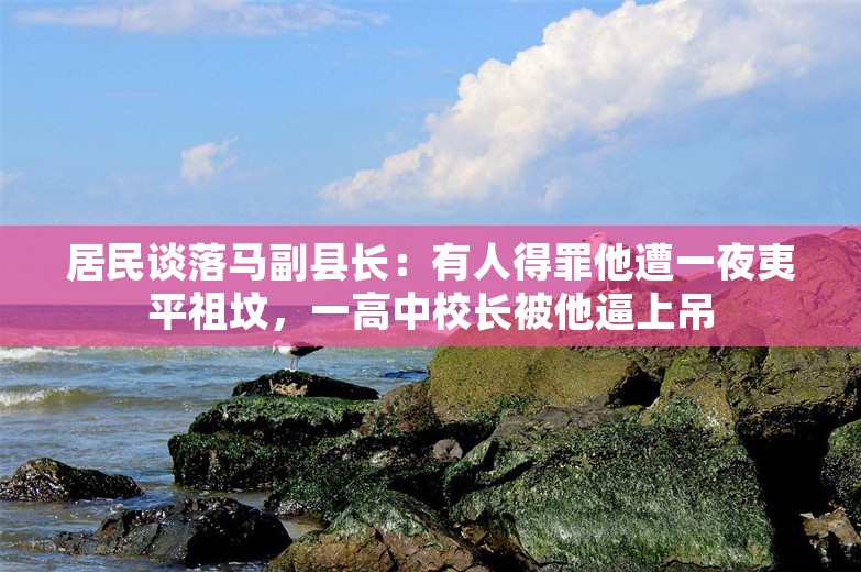 居民谈落马副县长：有人得罪他遭一夜夷平祖坟，一高中校长被他逼上吊