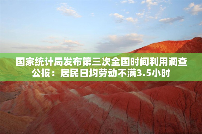 国家统计局发布第三次全国时间利用调查公报：居民日均劳动不满3.5小时