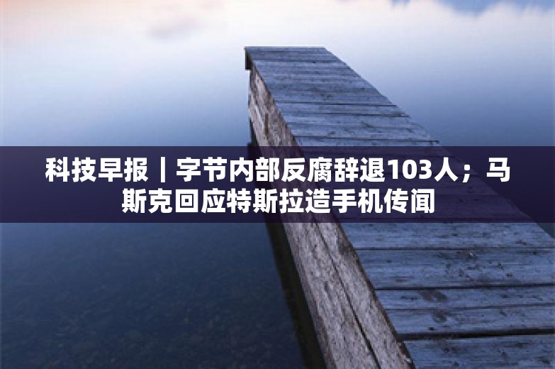 科技早报｜字节内部反腐辞退103人；马斯克回应特斯拉造手机传闻