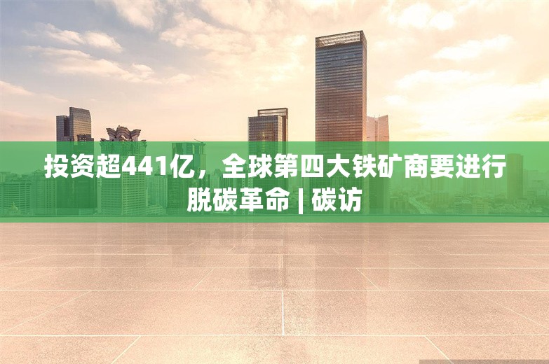 投资超441亿，全球第四大铁矿商要进行脱碳革命 | 碳访