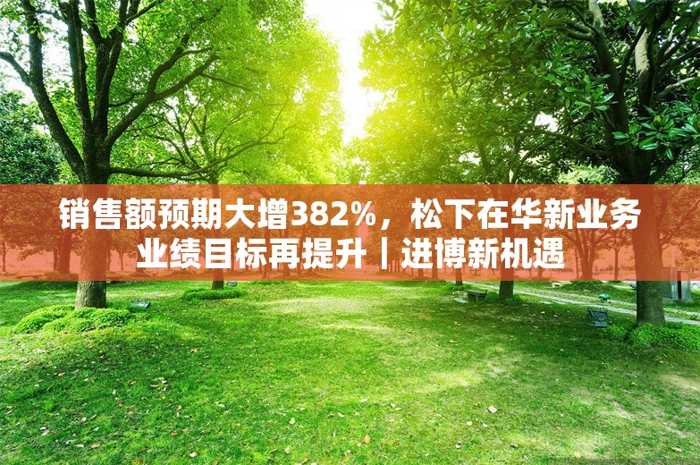 销售额预期大增382%，松下在华新业务业绩目标再提升｜进博新机遇