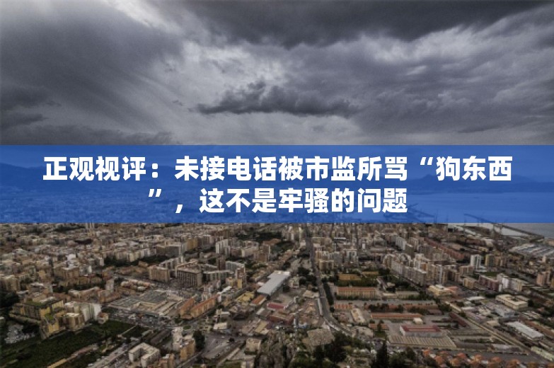 正观视评：未接电话被市监所骂“狗东西”，这不是牢骚的问题