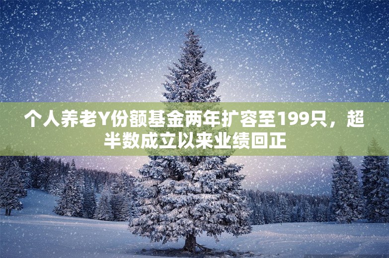 个人养老Y份额基金两年扩容至199只，超半数成立以来业绩回正