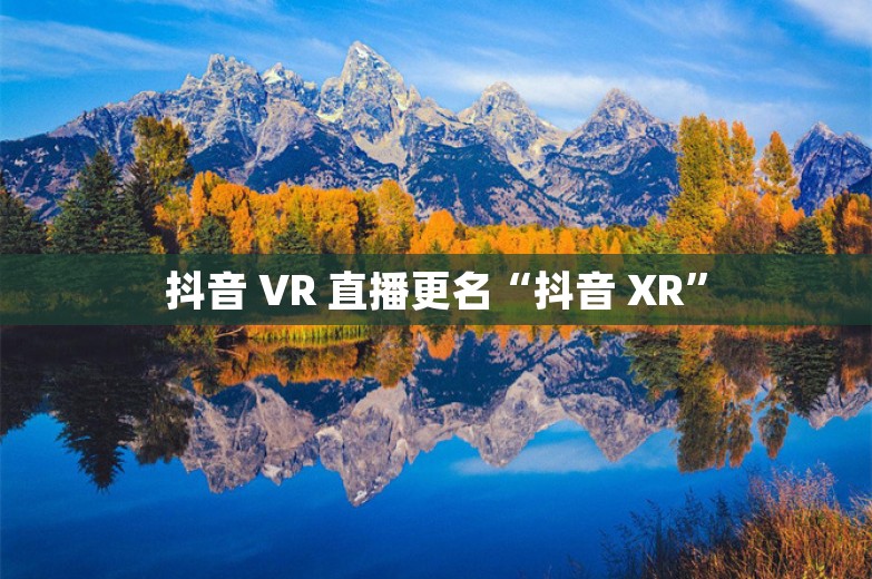 抖音 VR 直播更名“抖音 XR”