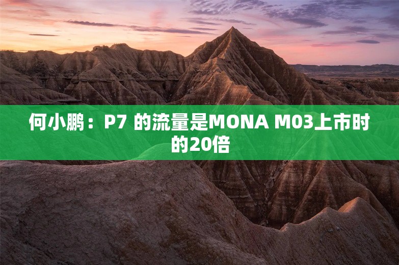 何小鹏：P7 的流量是MONA M03上市时的20倍