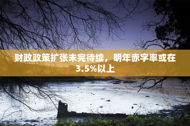 财政政策扩张未完待续，明年赤字率或在3.5%以上