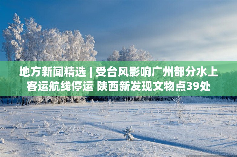 地方新闻精选 | 受台风影响广州部分水上客运航线停运 陕西新发现文物点39处