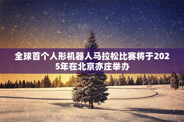 全球首个人形机器人马拉松比赛将于2025年在北京亦庄举办