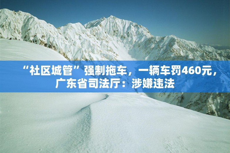 “社区城管”强制拖车，一辆车罚460元，广东省司法厅：涉嫌违法