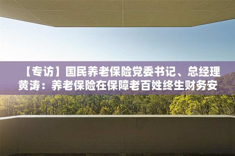 【专访】国民养老保险党委书记、总经理黄涛：养老保险在保障老百姓终生财务安全方面具有独特优势