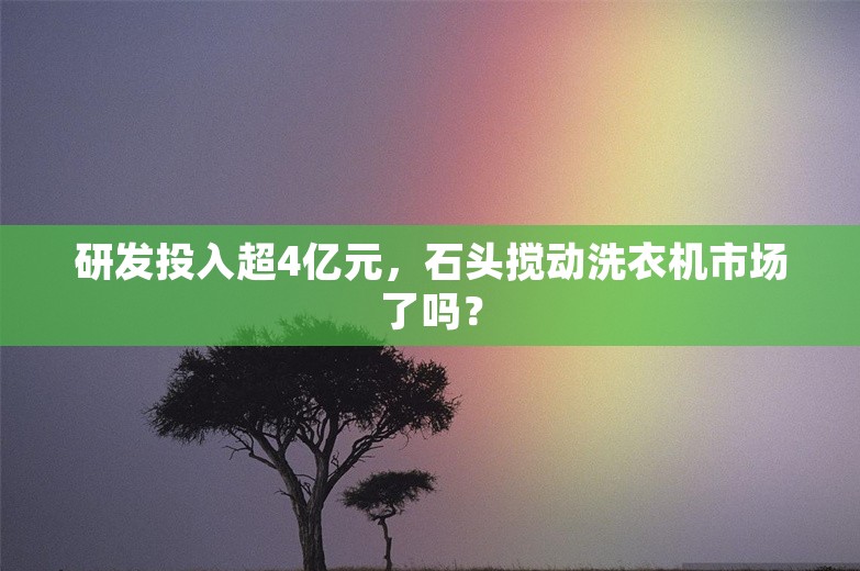 研发投入超4亿元，石头搅动洗衣机市场了吗？