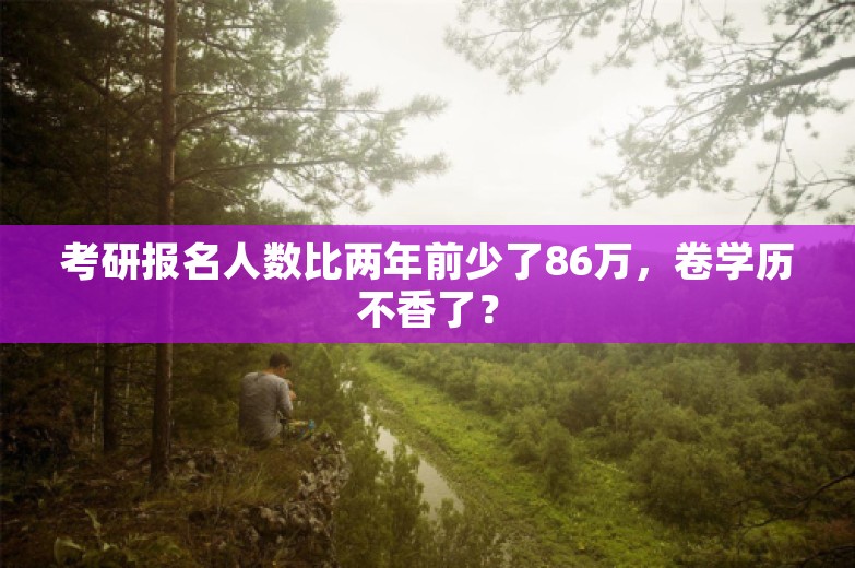 考研报名人数比两年前少了86万，卷学历不香了？