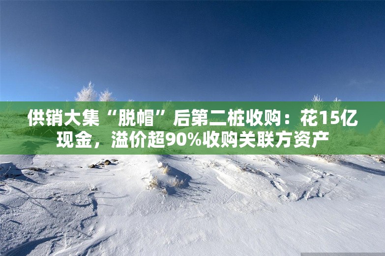 供销大集“脱帽”后第二桩收购：花15亿现金，溢价超90%收购关联方资产