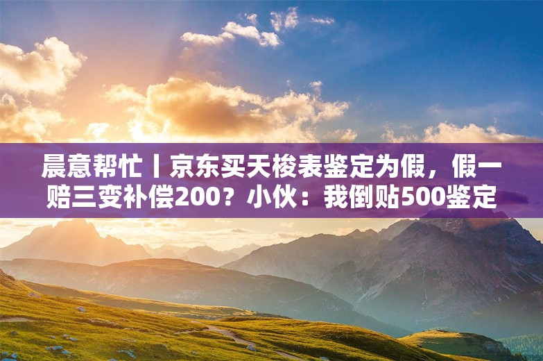 晨意帮忙丨京东买天梭表鉴定为假，假一赔三变补偿200？小伙：我倒贴500鉴定费！