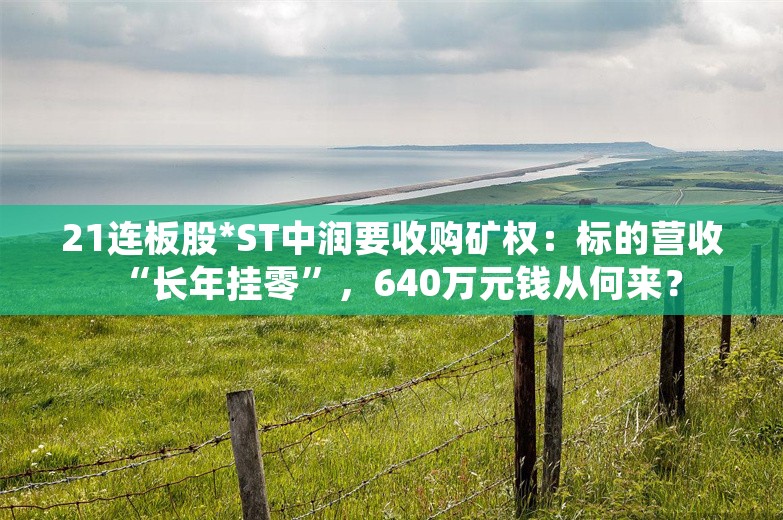 21连板股*ST中润要收购矿权：标的营收“长年挂零”，640万元钱从何来？