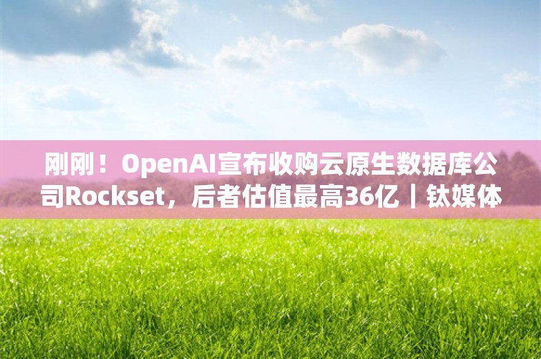 刚刚！OpenAI宣布收购云原生数据库公司Rockset，后者估值最高36亿｜钛媒体AGI