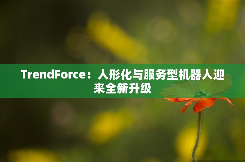 TrendForce：人形化与服务型机器人迎来全新升级