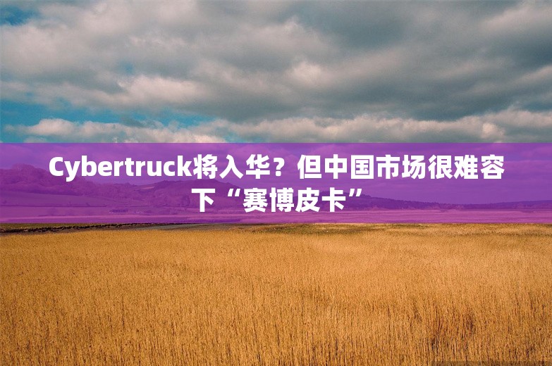 Cybertruck将入华？但中国市场很难容下“赛博皮卡”