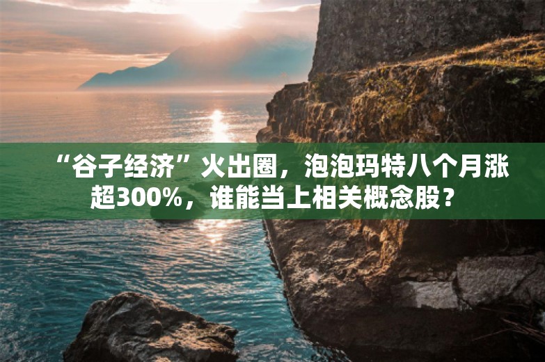 “谷子经济”火出圈，泡泡玛特八个月涨超300%，谁能当上相关概念股？