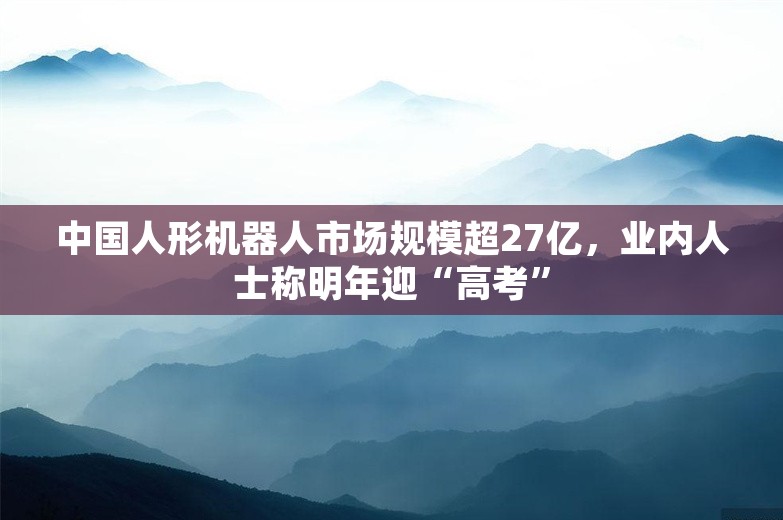 中国人形机器人市场规模超27亿，业内人士称明年迎“高考”