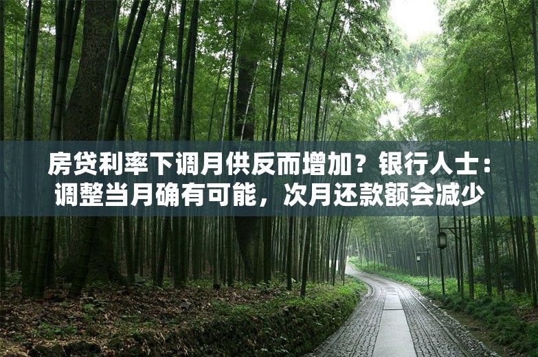 房贷利率下调月供反而增加？银行人士：调整当月确有可能，次月还款额会减少