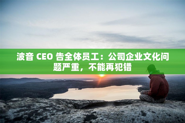 波音 CEO 告全体员工：公司企业文化问题严重，不能再犯错