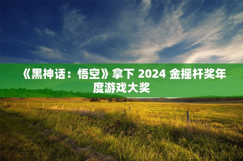 《黑神话：悟空》拿下 2024 金摇杆奖年度游戏大奖