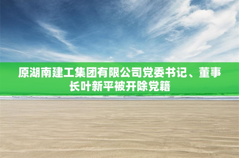 原湖南建工集团有限公司党委书记、董事长叶新平被开除党籍