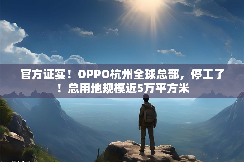 官方证实！OPPO杭州全球总部，停工了！总用地规模近5万平方米