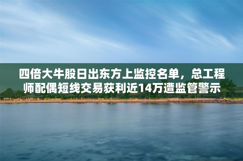 四倍大牛股日出东方上监控名单，总工程师配偶短线交易获利近14万遭监管警示