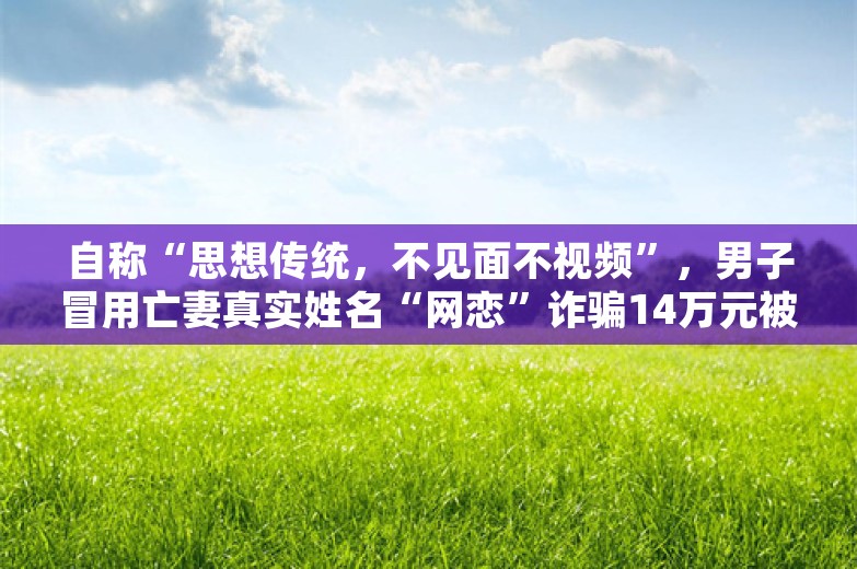 自称“思想传统，不见面不视频”，男子冒用亡妻真实姓名“网恋”诈骗14万元被警方抓获
